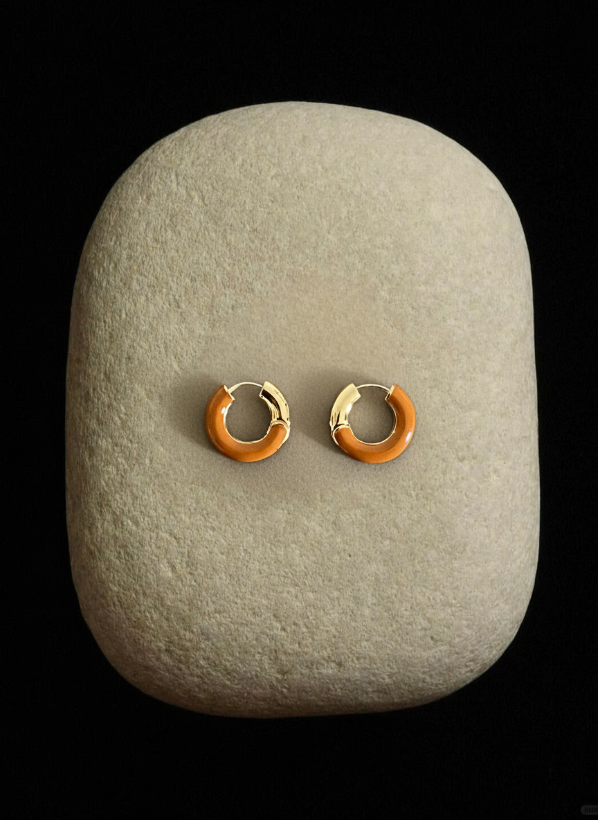 Mini Colorful Enamel Hoop Earrings