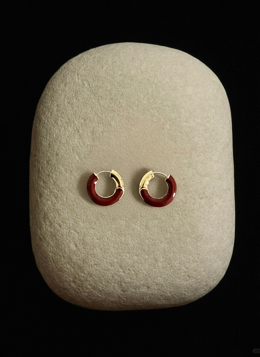 Mini Colorful Enamel Hoop Earrings