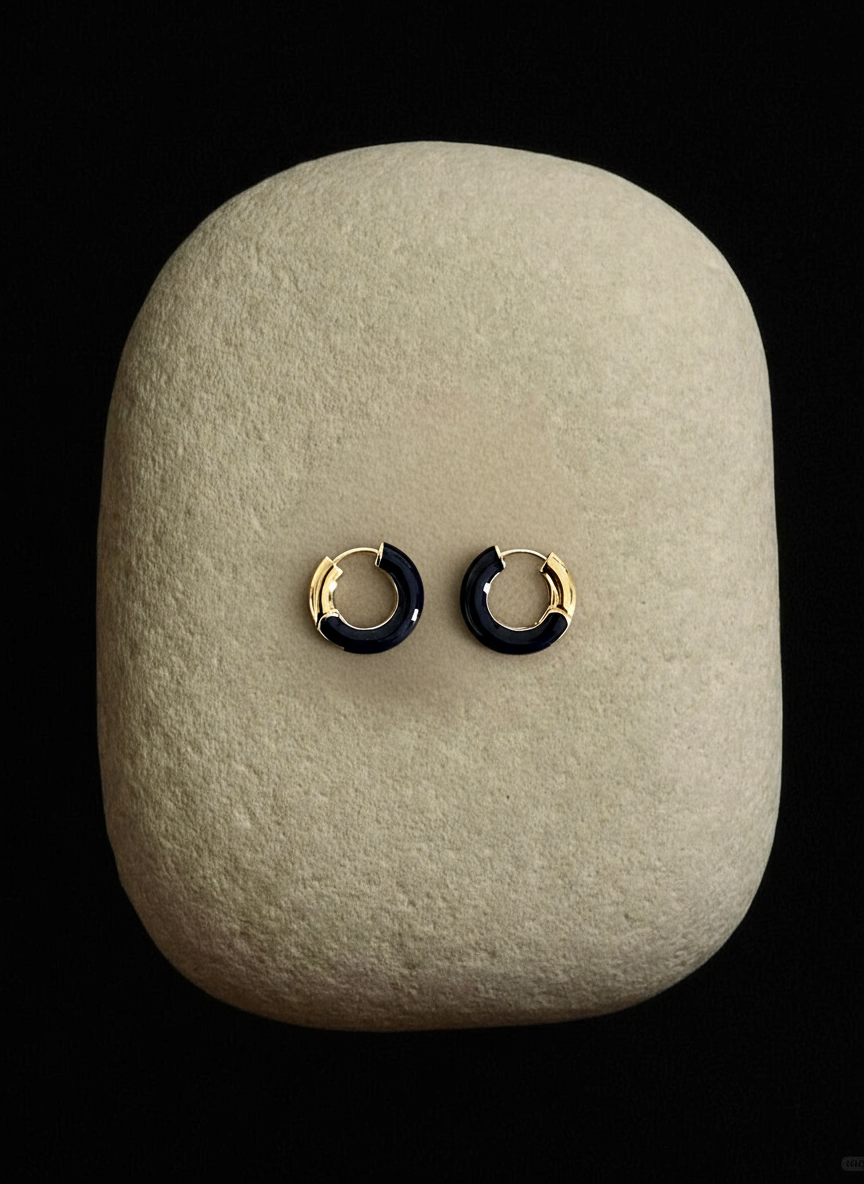 Mini Colorful Enamel Hoop Earrings