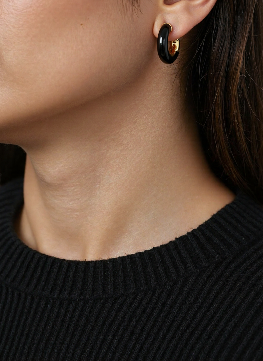 Mini Colorful Enamel Hoop Earrings