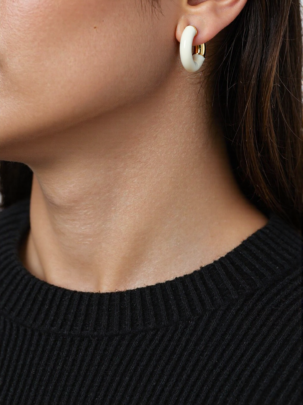 Mini Colorful Enamel Hoop Earrings