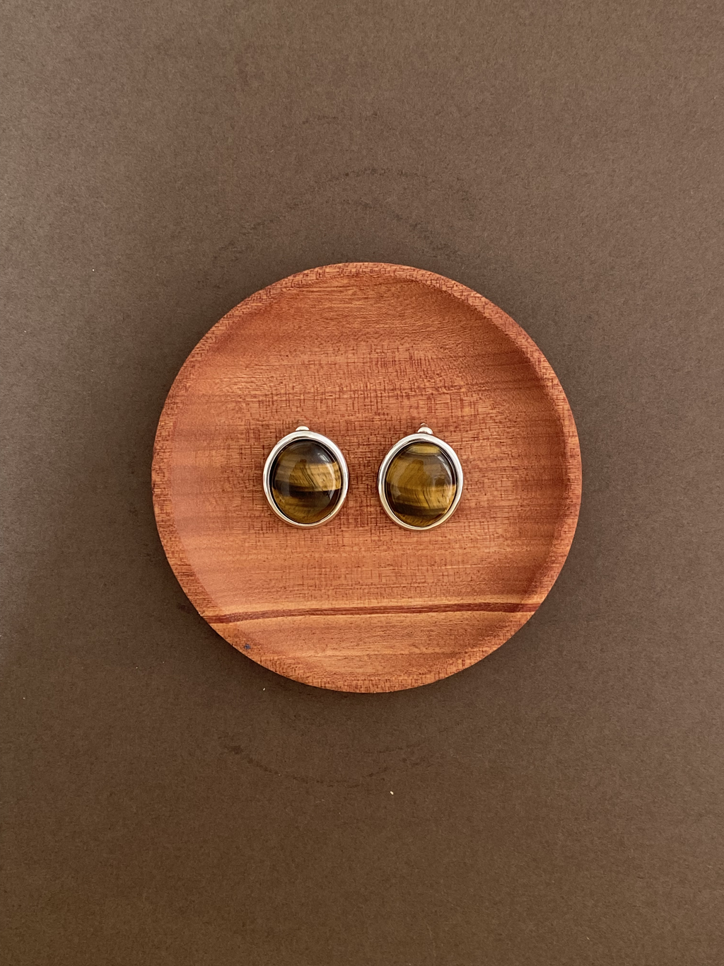 tiger's eye Earrings and mother-of-pearl earring