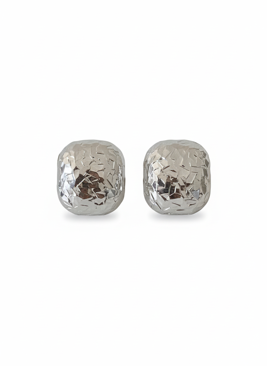 Metal square gleaming  earring