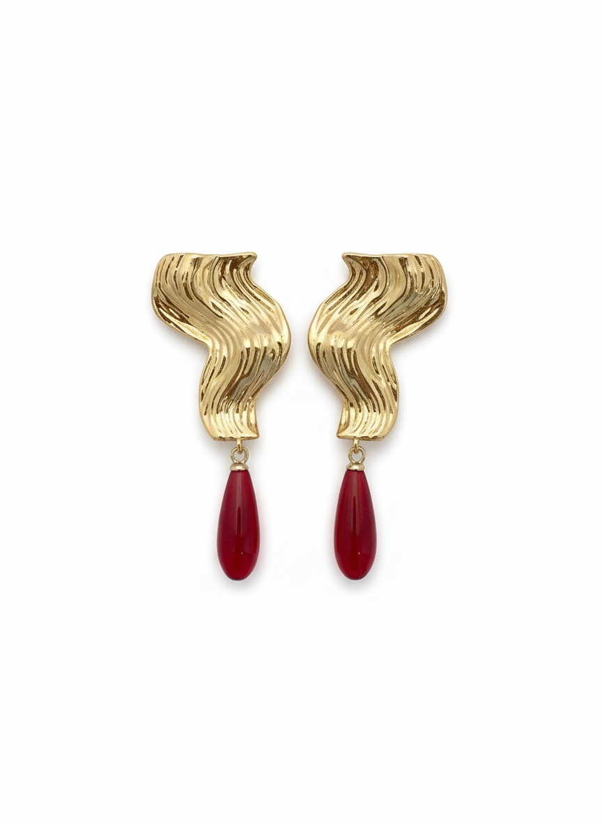 red onyx stone Earrings