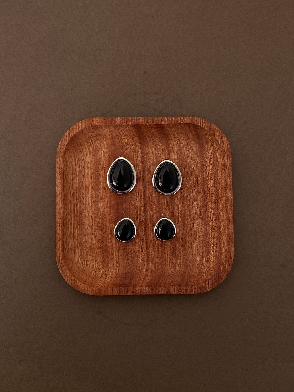 Black onyx mental earring