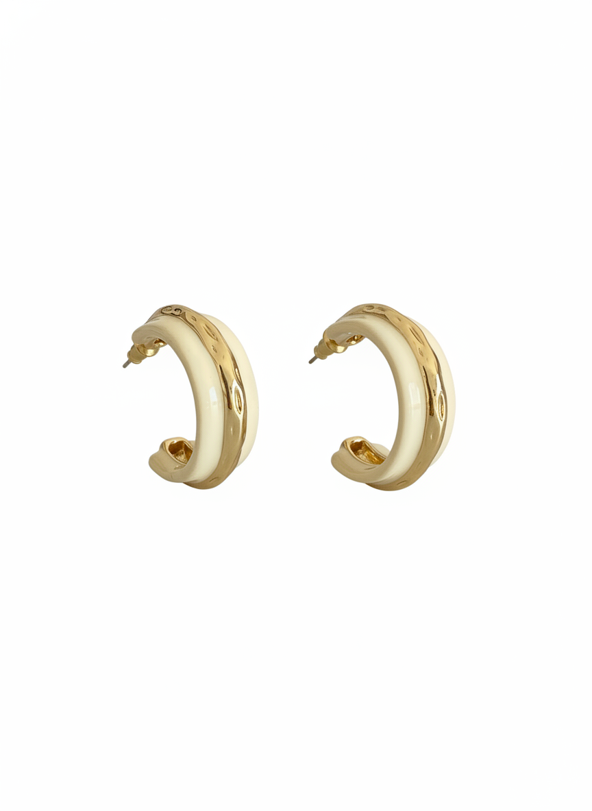 Metal enamel earring