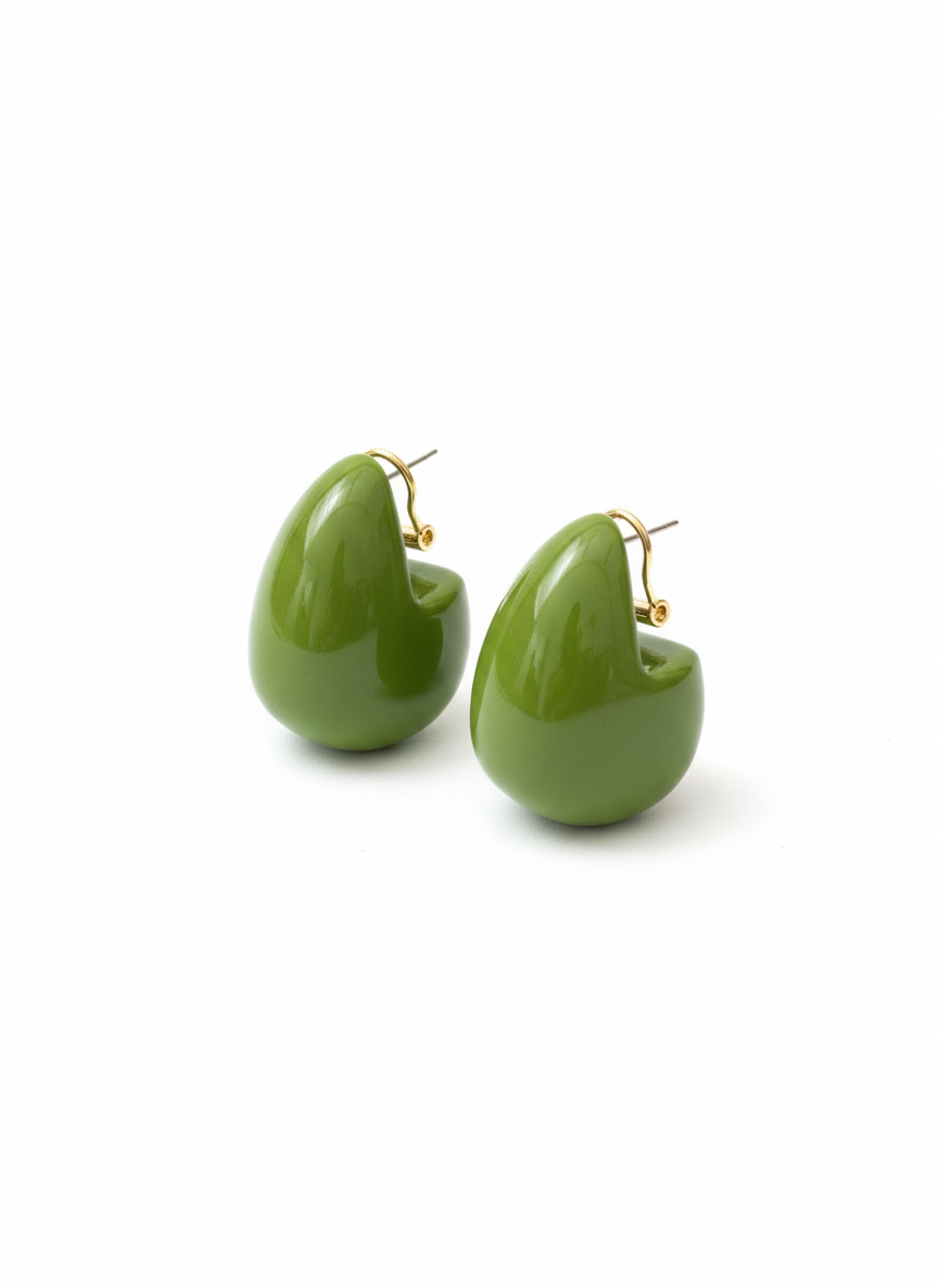 Green resin Earrings