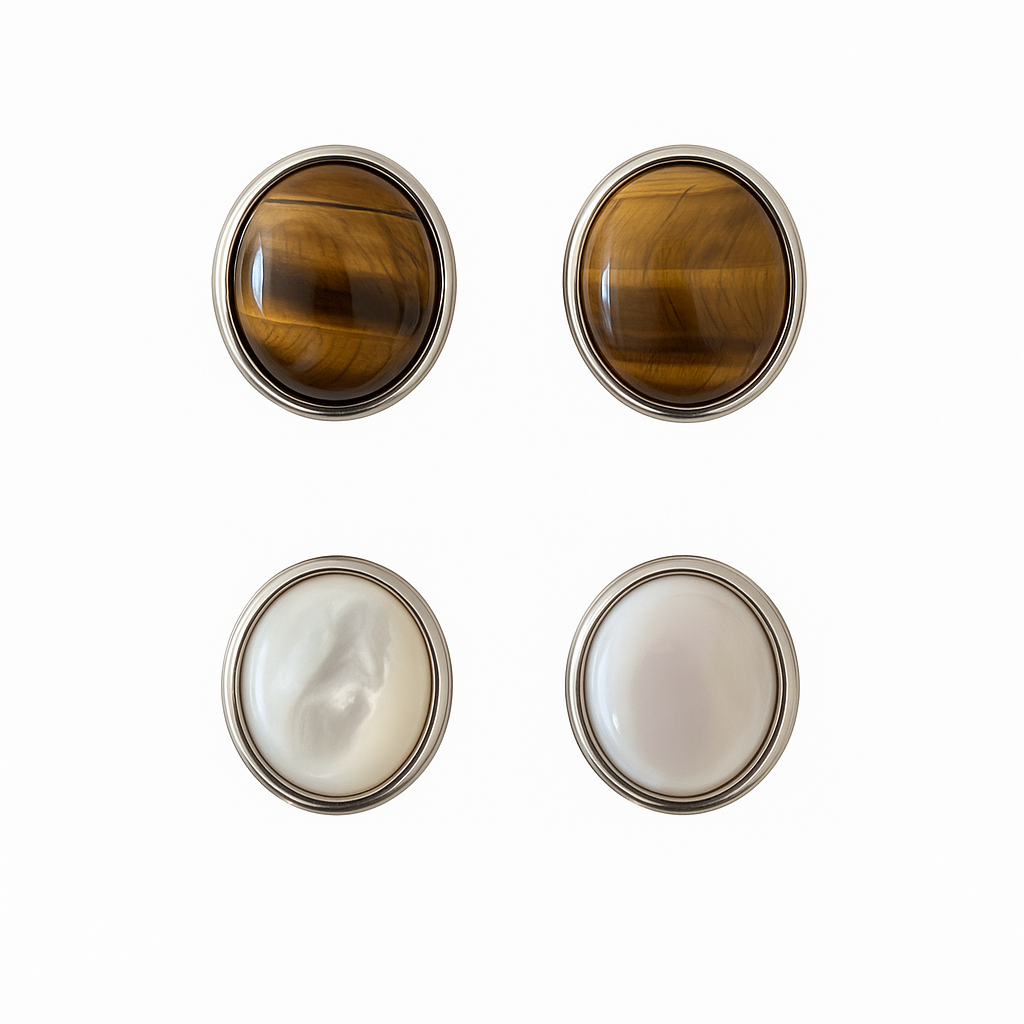 tiger's eye Earrings and mother-of-pearl earring