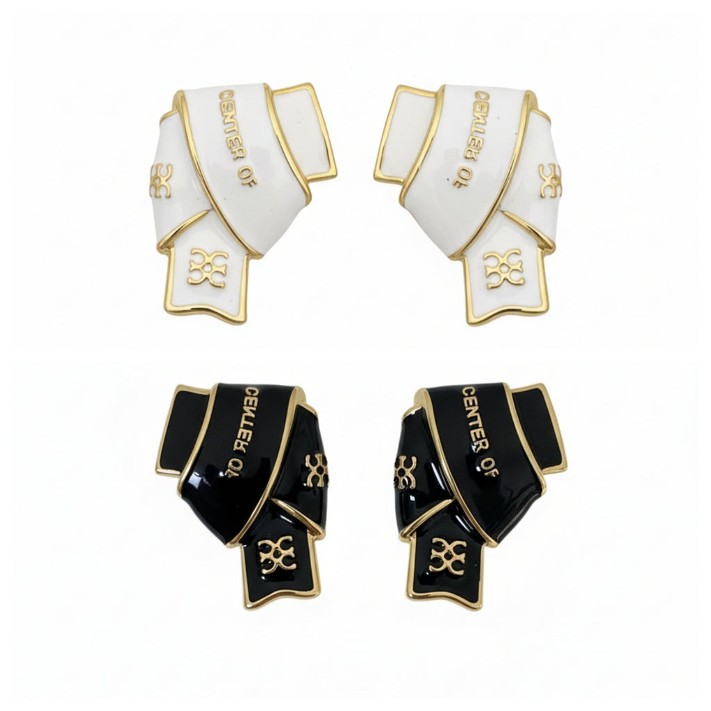 Metal enamel earring