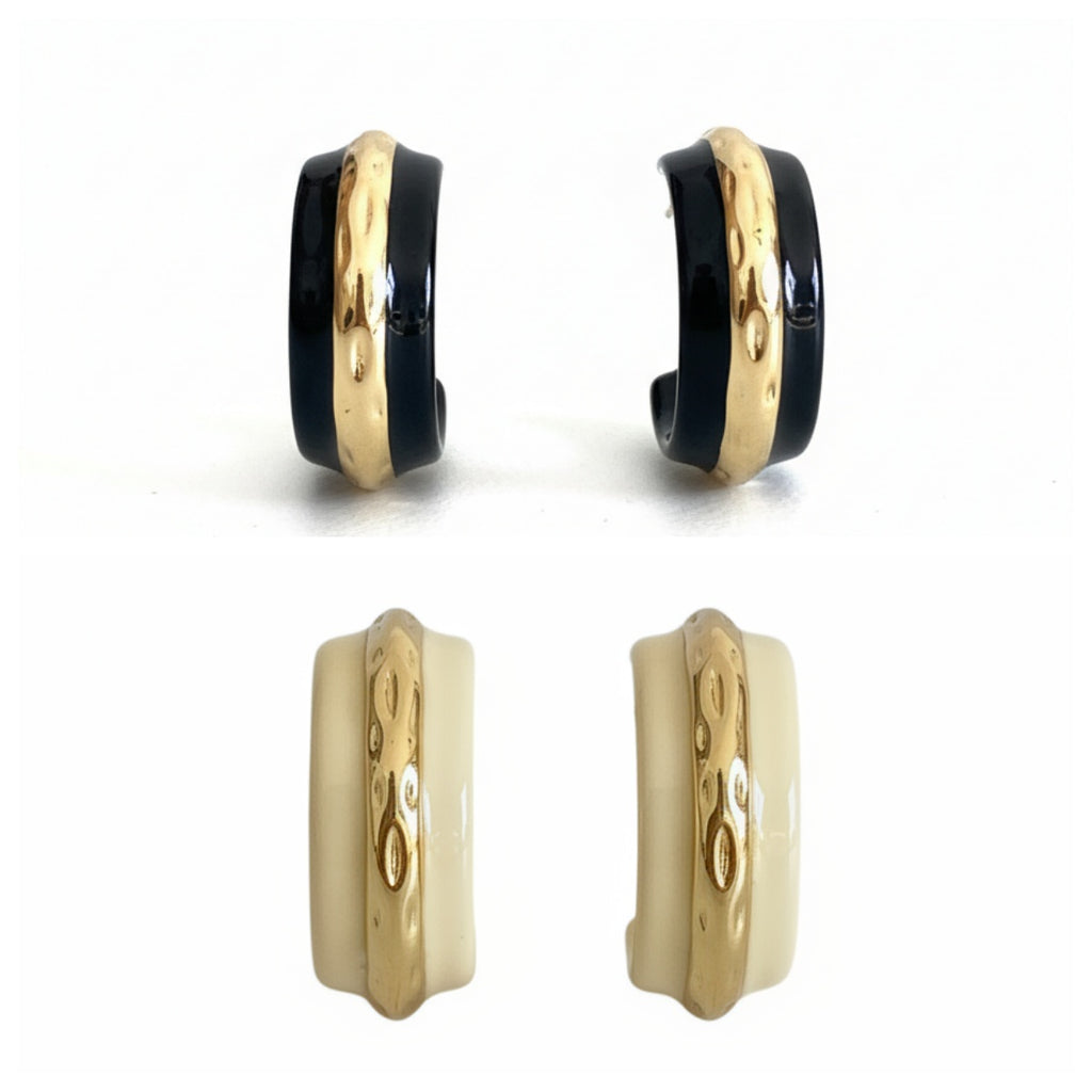 Metal enamel earring