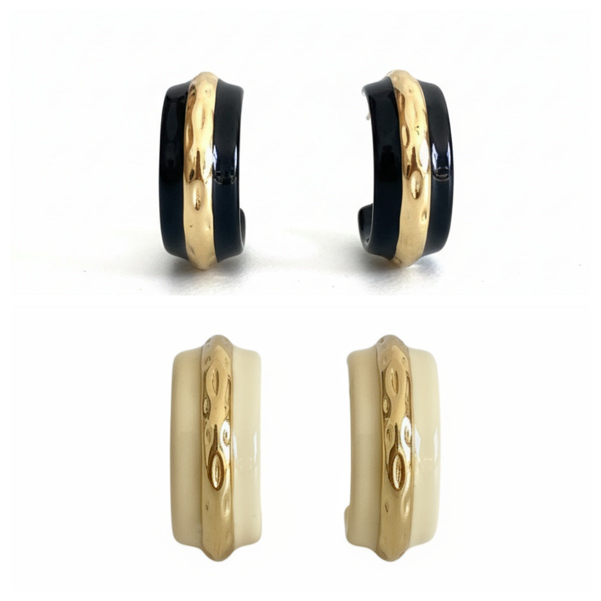 Metal enamel earring