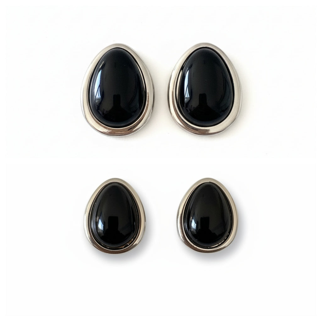 Black onyx mental earring