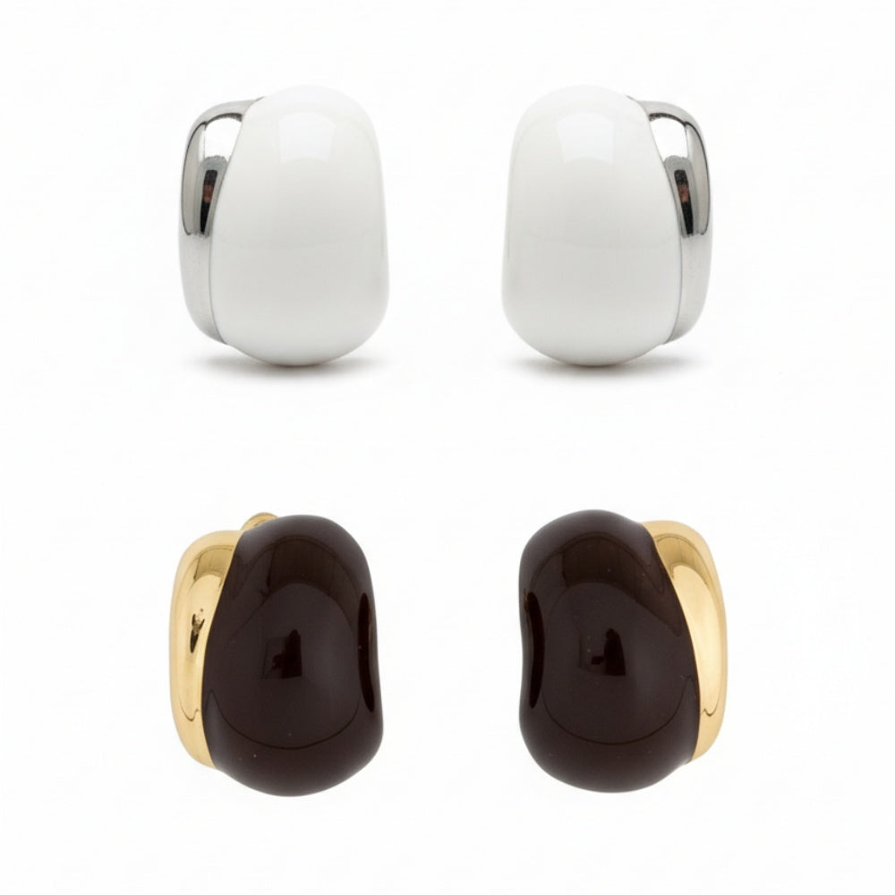 Metal enamel earring