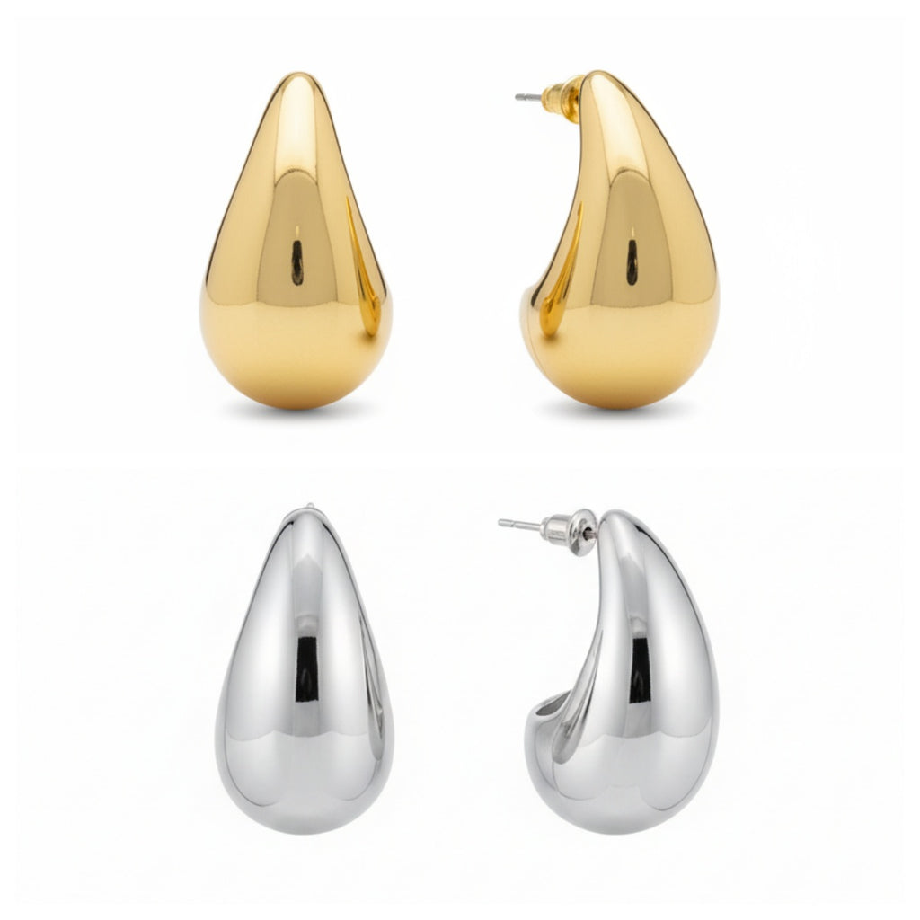 Metallic water droplet Earrings