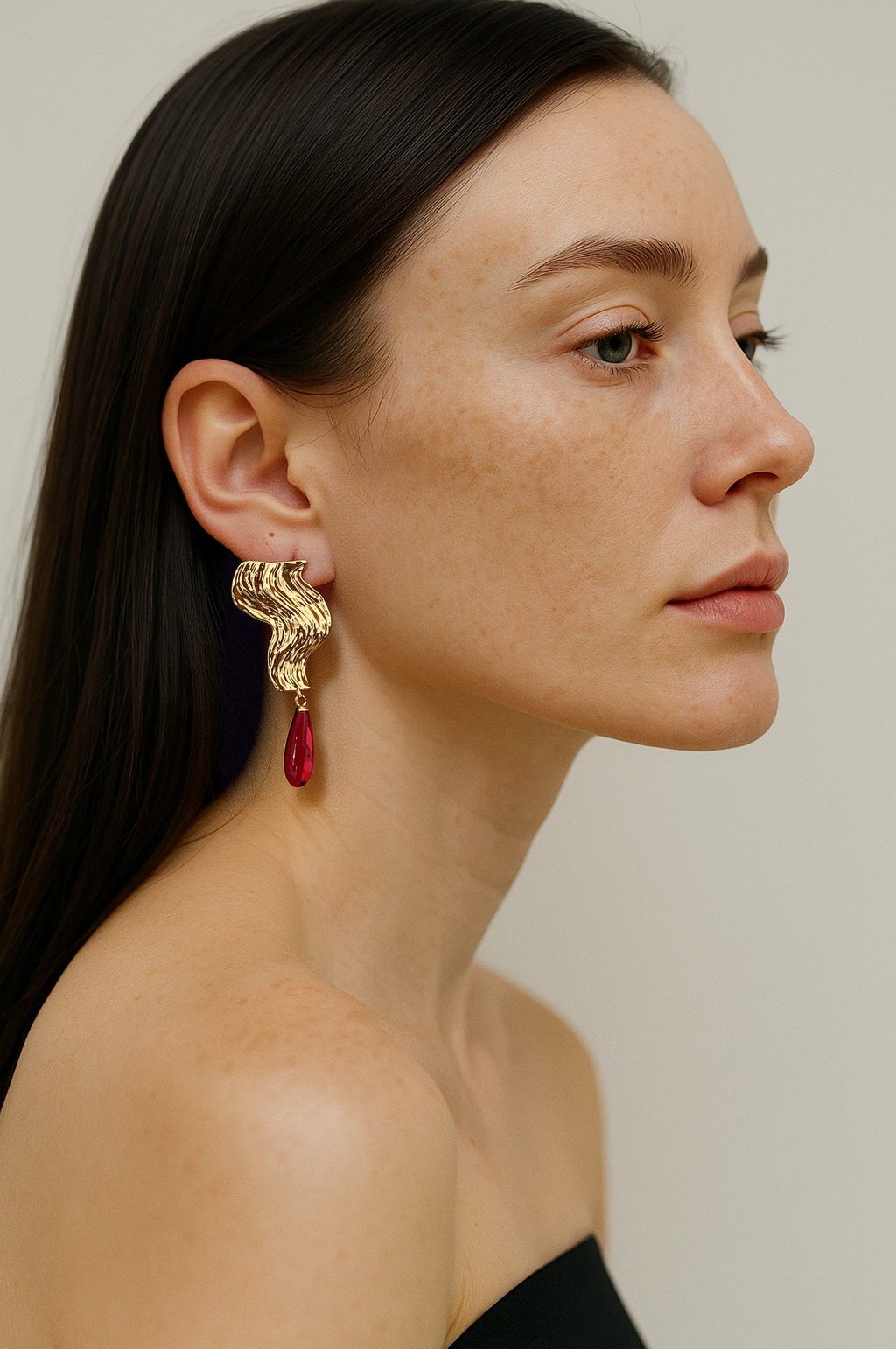 red onyx stone Earrings