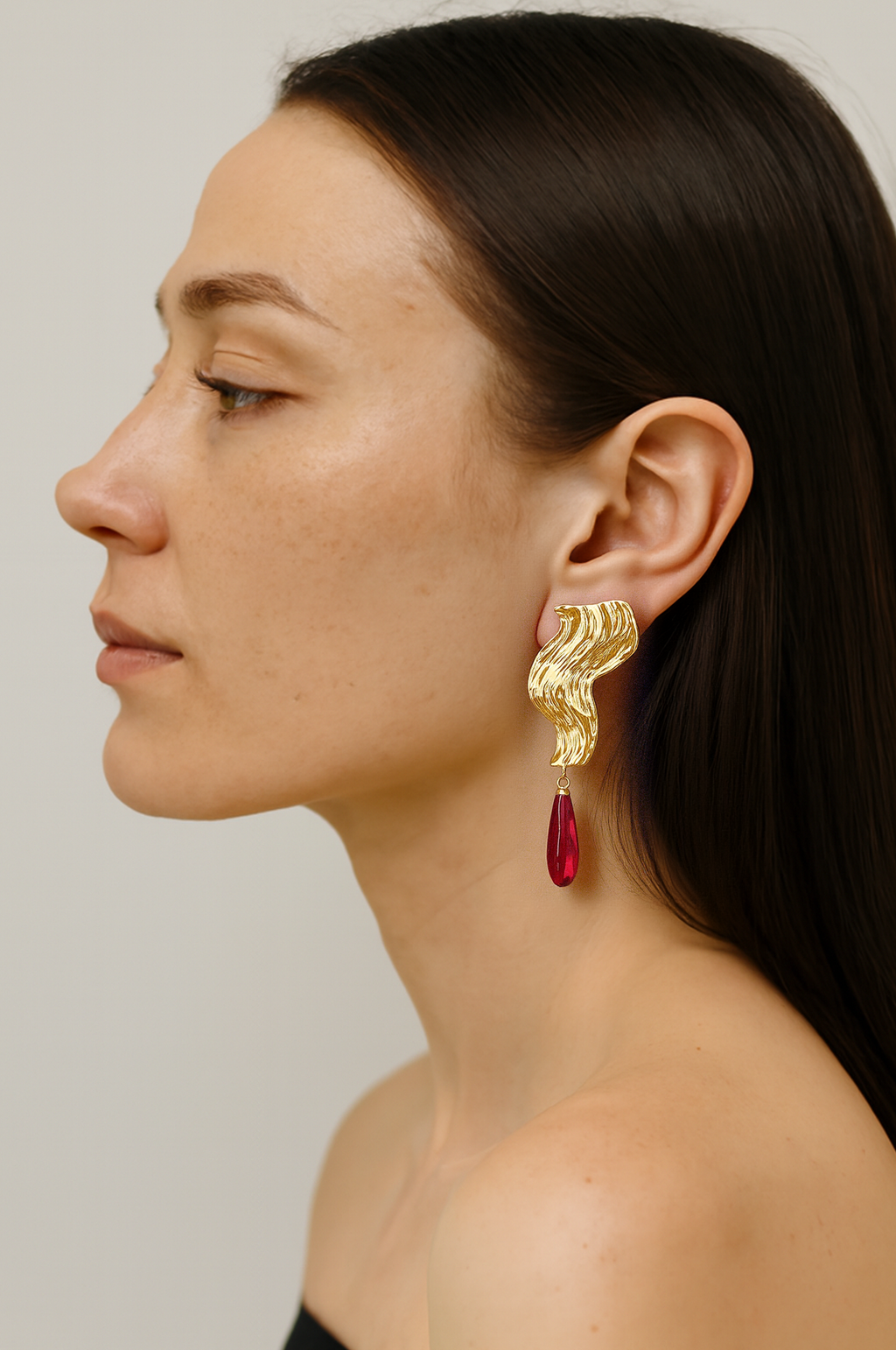 red onyx stone Earrings