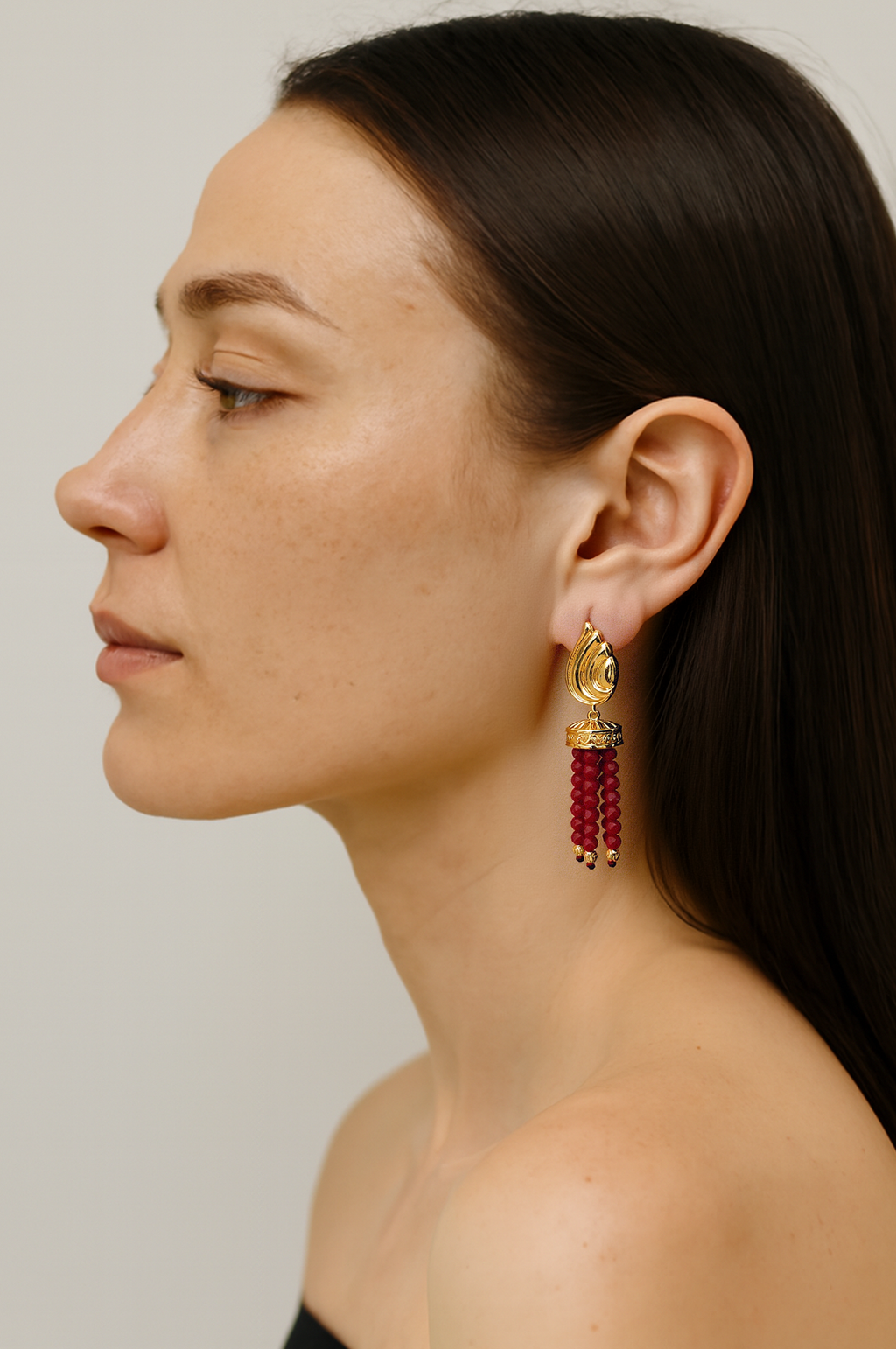 spinel tassels earring
