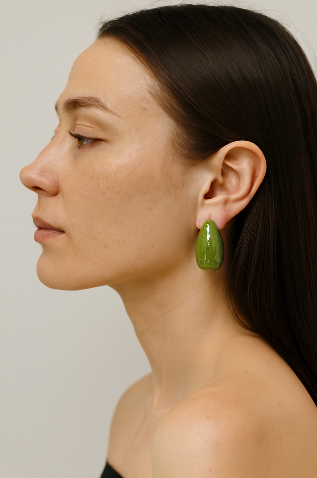 Green resin Earrings