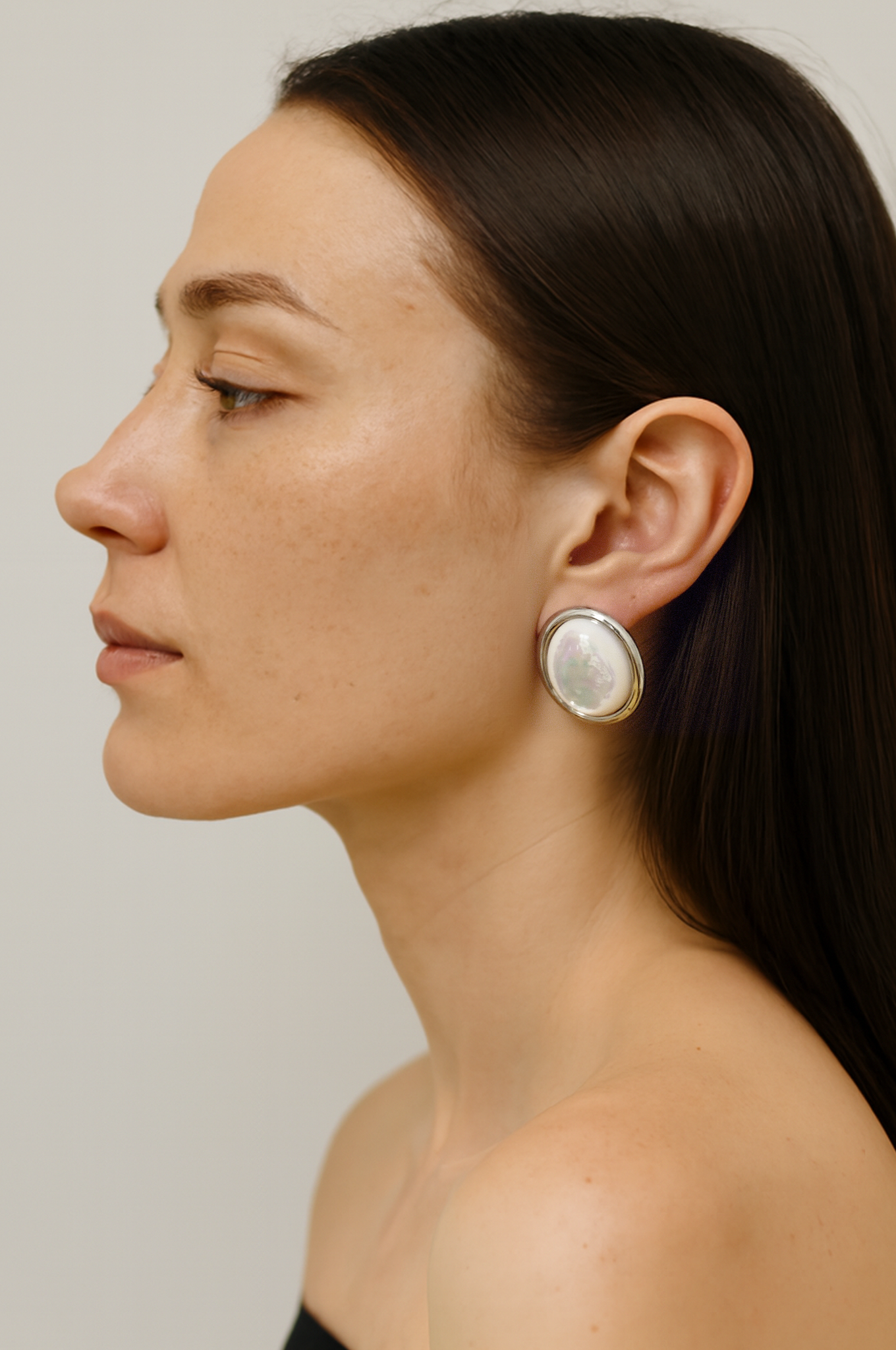 tiger's eye Earrings and mother-of-pearl earring