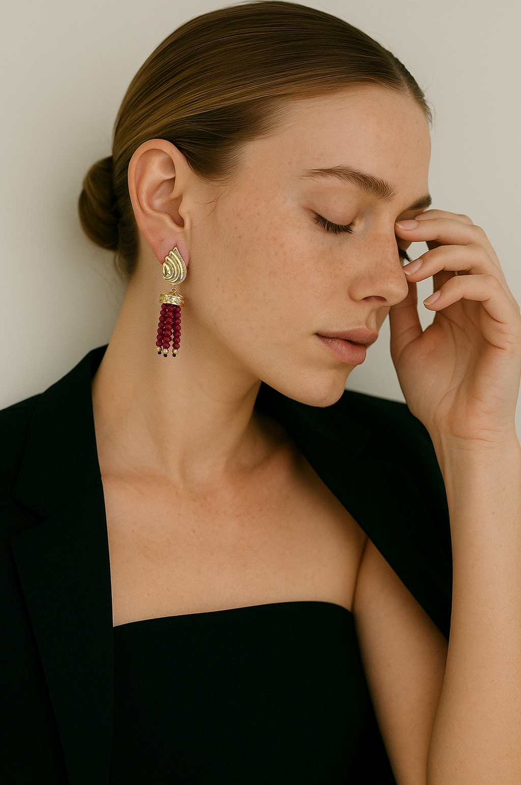 spinel tassels earring