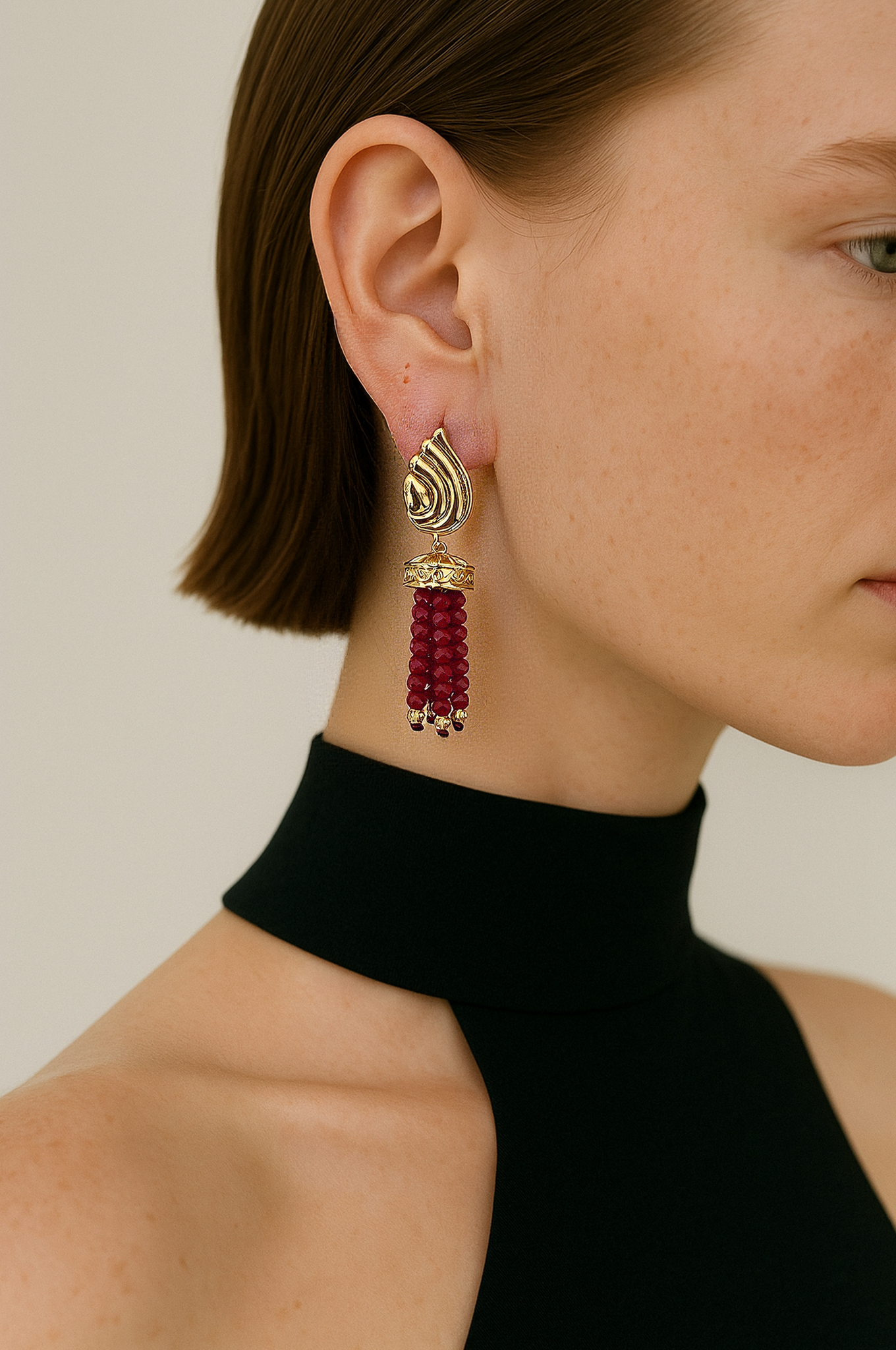 spinel tassels earring