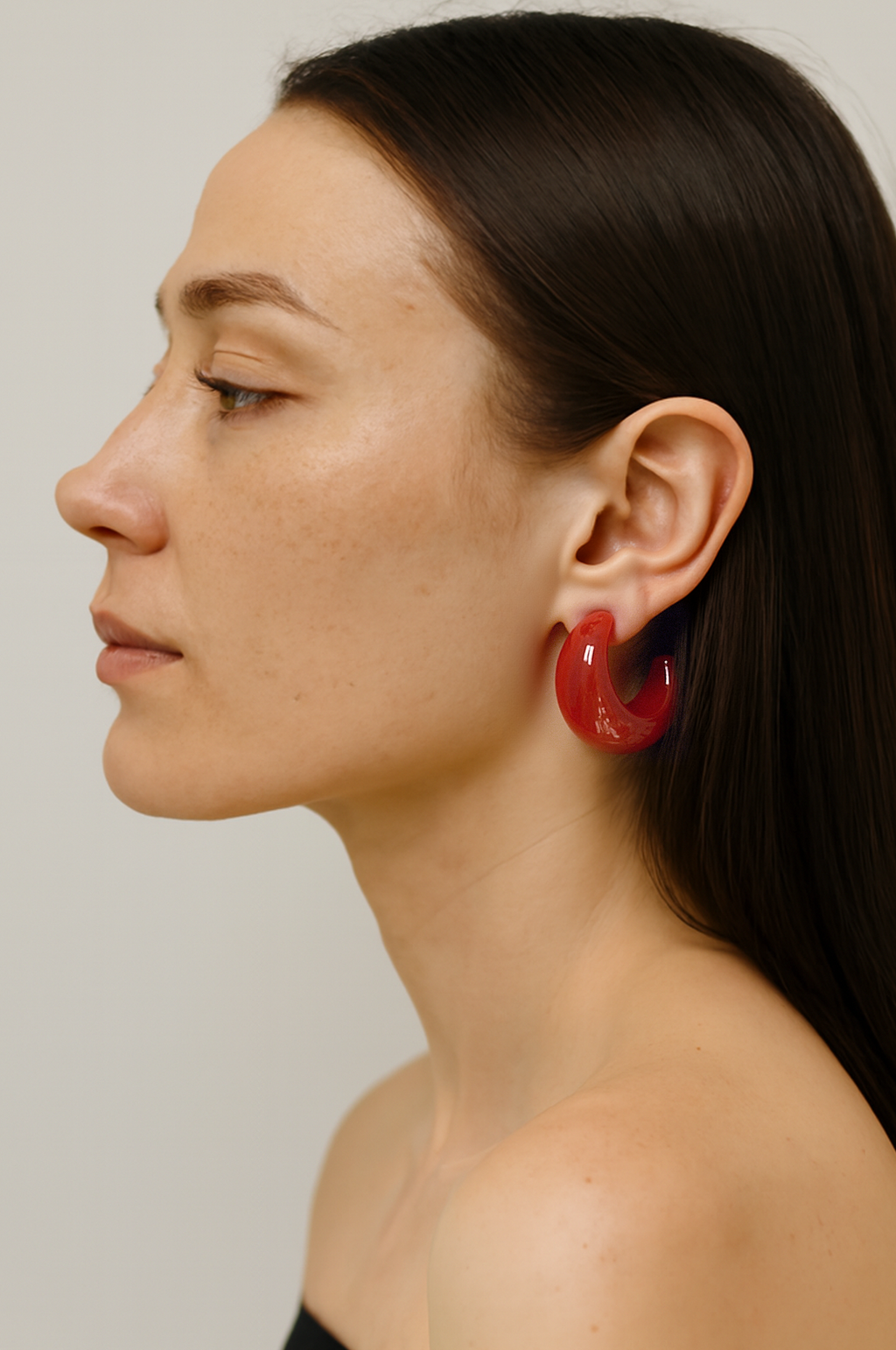 Red resin Earrings