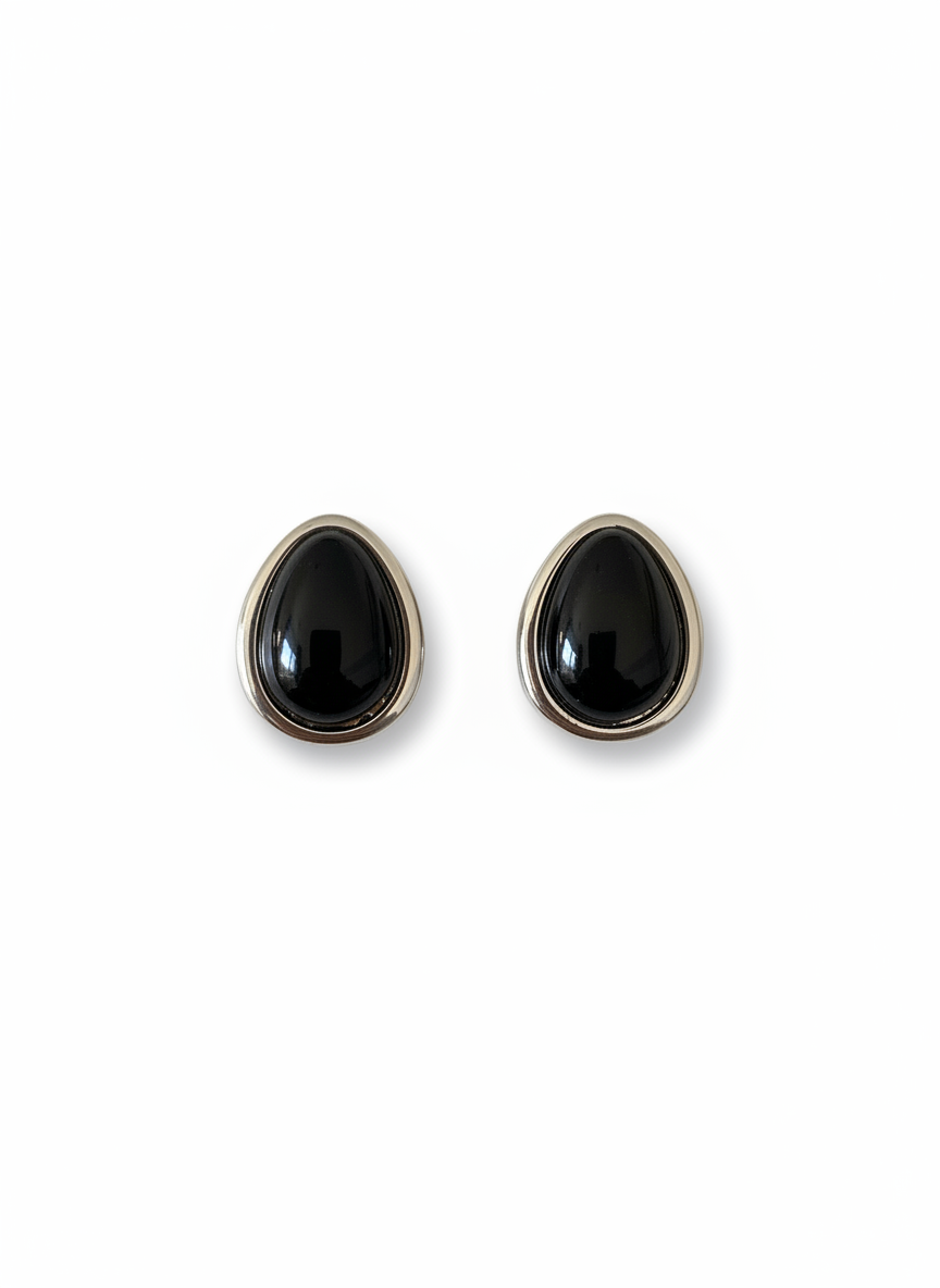 Black onyx mental earring