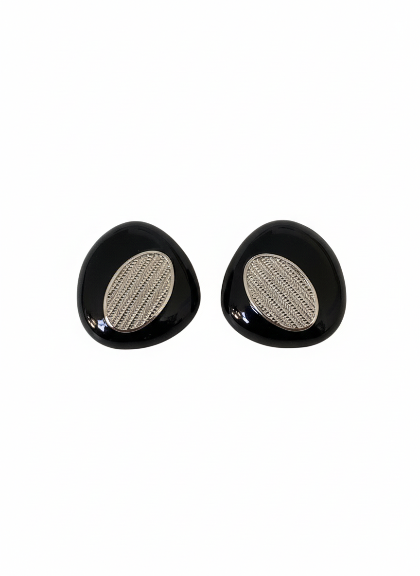Metal enamel earring