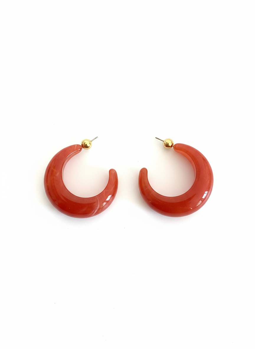 Red resin Earrings