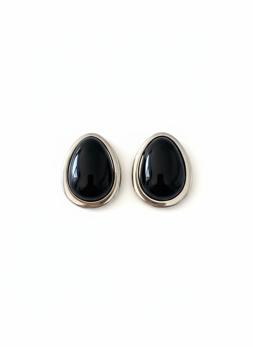 Black onyx mental earring