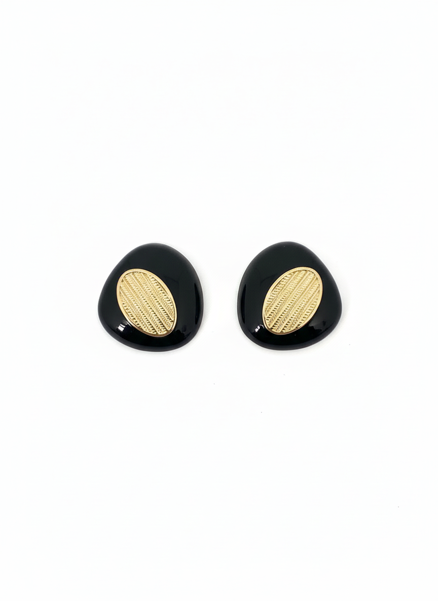 Metal enamel earring